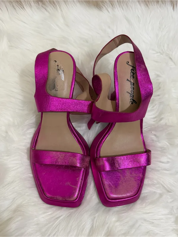 Free People Collection Candice Sandals Heels Metallic Magenta 37.5 - Image 2