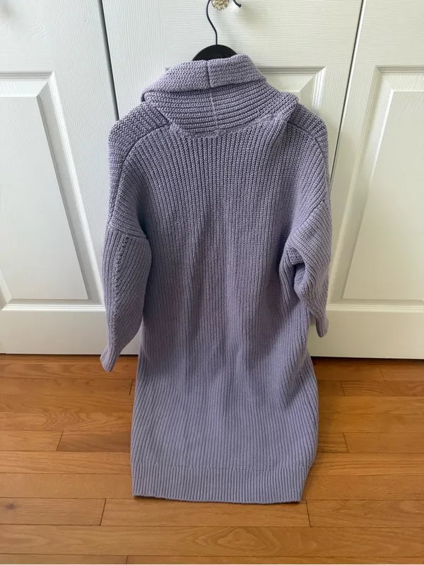 Free People Skylark Longline Cardigan in Lilac - Image 3