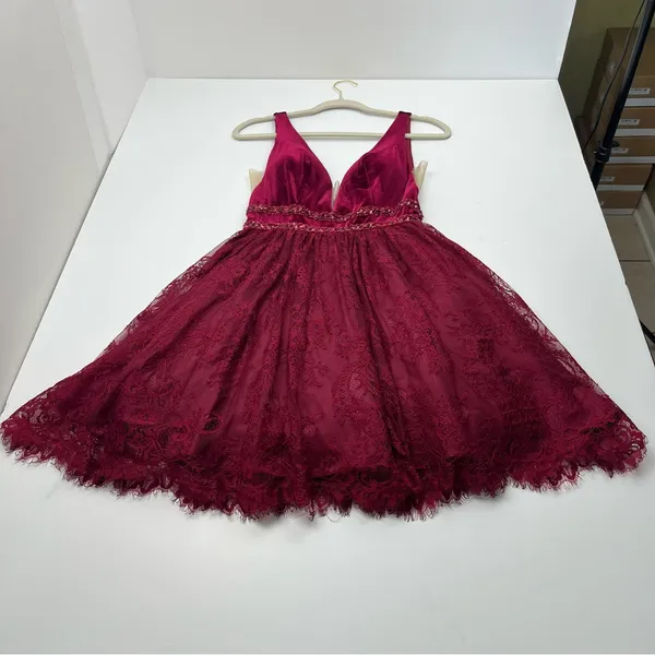 Coya Collection Burgundy Fairy Grunge Mini Dress Womens Size Small NEW‎ *FLAW - Image 11