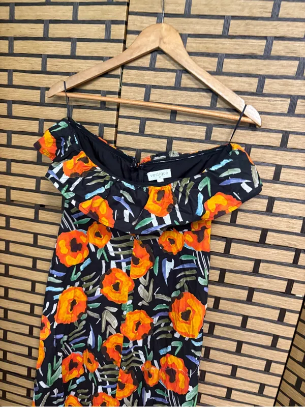 Vestique Floral Strapless Maxi Dress Size Medium - Image 4