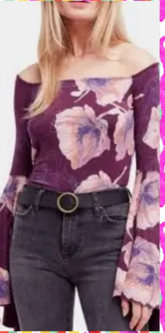 Free People Birds of Paradise Wine /purple Color Top size SP - Image 2