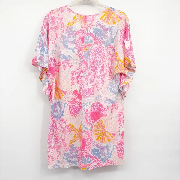 Lilly Pulitzer Womens Balleta Linen Starfish Coral Print Beach Coverup Size M - Image 9