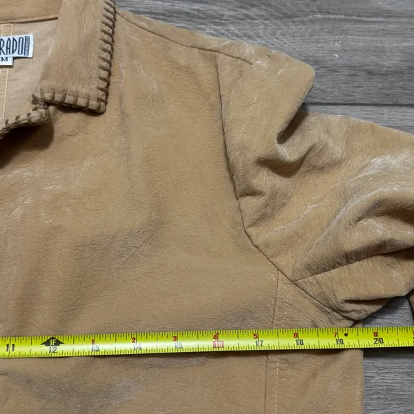 Vintage Silverado Tan Faux Suede Western Jacket Whipstitch Blazer Women's M Boho - Image 4