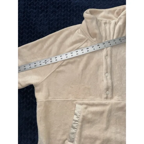 Athleta Women's Recover Cozy Snap Front‎ Sweatshirt Chantilly Cream Sz XL - Image 8