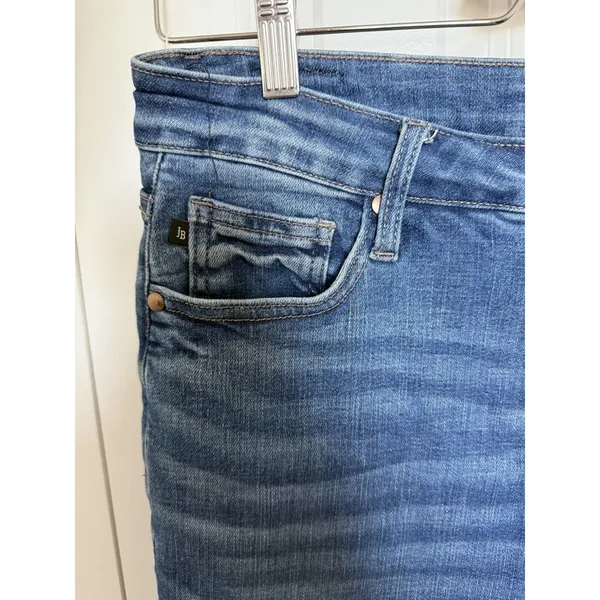 Judy Blue Jeans Women 13/31 Blue Denim Control Top Flare High Rise Stretch - Image 3