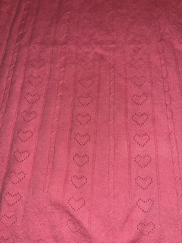 NWT A New Day Pink Pointelle Heart Knit Midi Skirt Size Small - Image 3