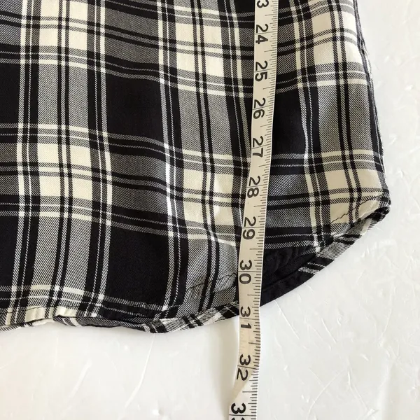 MADEWELL Courier Shirt Dress Gordon Plaid‎ Black White Women's Size Medium - Image 7