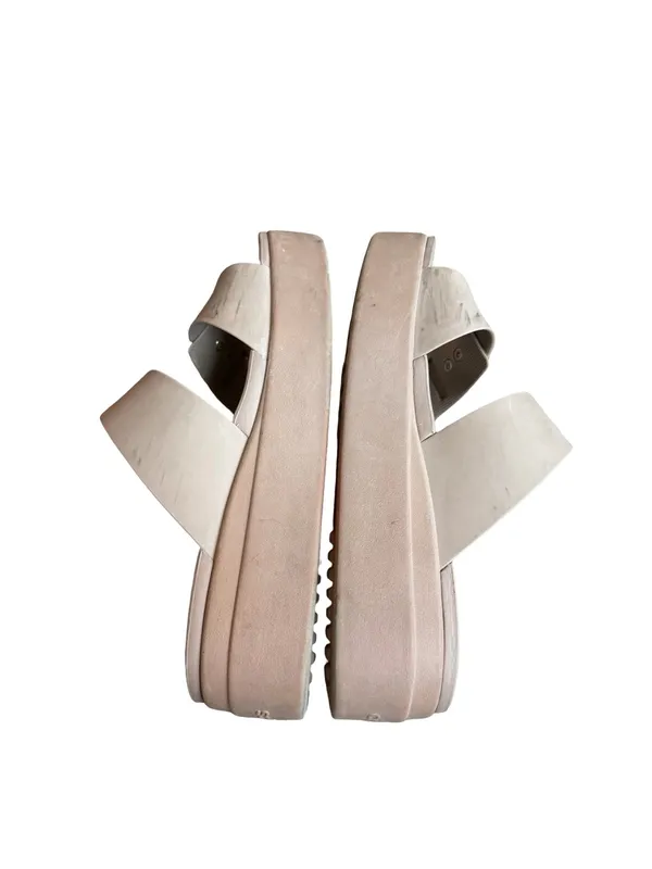 Crocs Taupe Double Buckle Platform Slide Sandals Flatform Comfort Size 8 Women's - Image 8