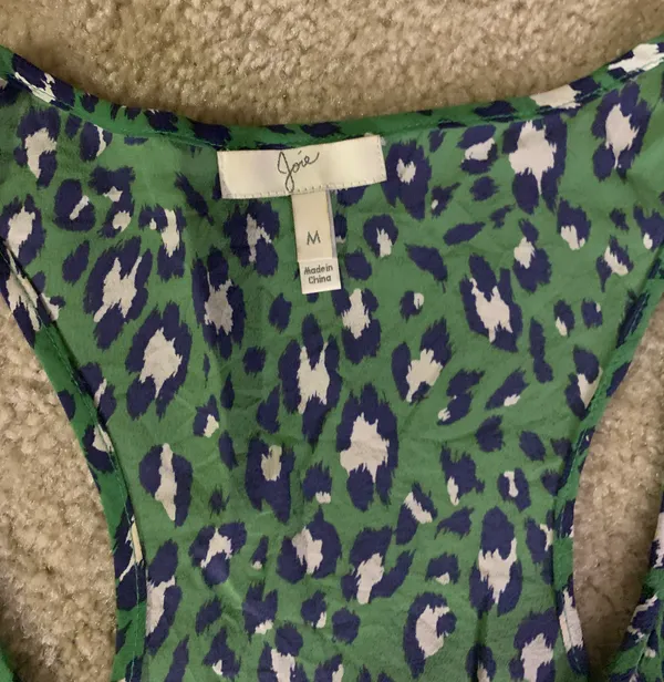 Joie Silk Green Leopard Print Blouse - Image 7