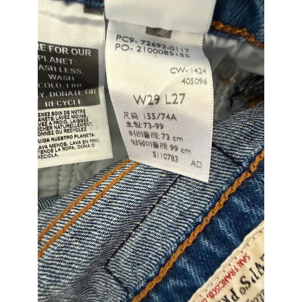 Levis Ribcage Straight Ankle Jeans Womens 29 High Rise Button Fly Blue Denim - Image 8
