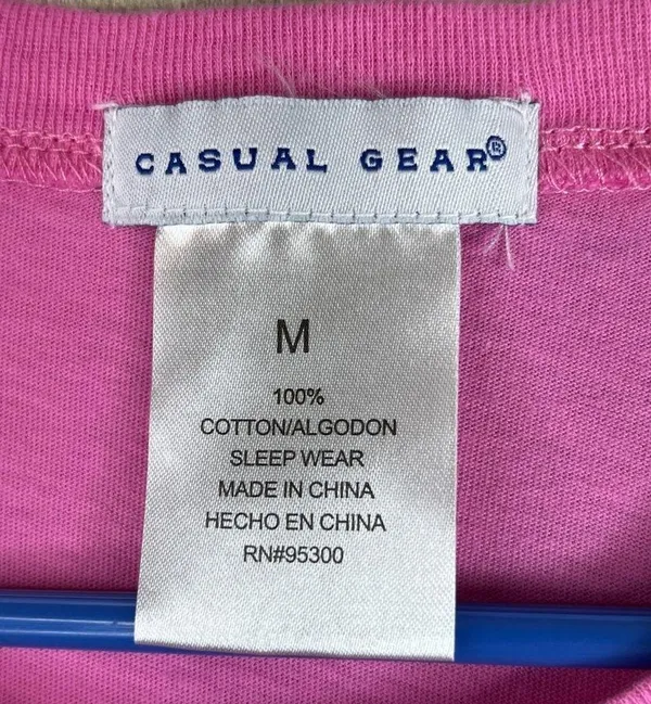 Casual Gear Size Medium Pink Crewneck Short Sleeve T-Shirt - Image 3