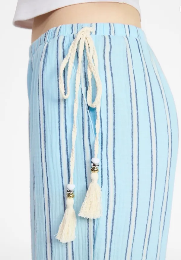 No Boundaries Cotton gauze side tie beach pants - Image 3