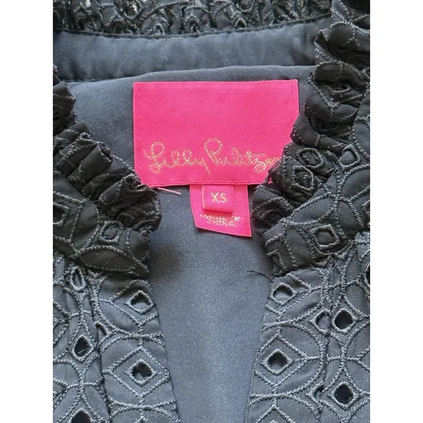 Lilly Pulitzer Novella Eyelet Lace Sleeveless Swing Dress Size XS‎ Onyx Black - Image 5