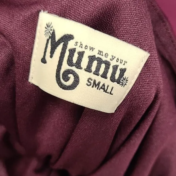 Show Me Your Mumu Dress Small Kendall Maxi Chiffon‎ Sleeveless in Burgundy - Image 4