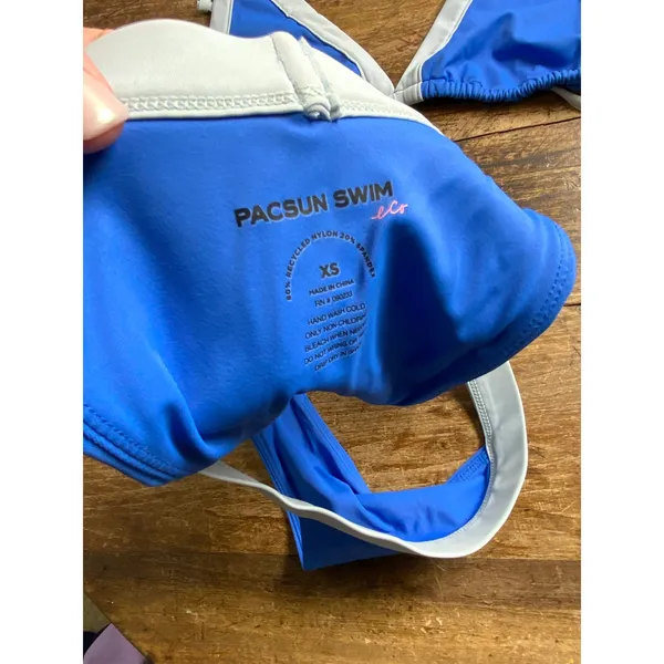 Pacsun Blue Contrast Triangle Halter Bikini Top‎ NWT M/XS - Image 7