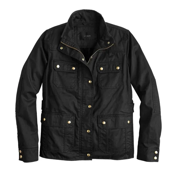 J Crew • Downtown Field Jacket waxed cotton canvas black military utility cargo - Image 3