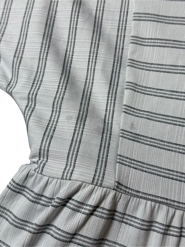 Ann Taylor Loft Outlet Striped Faux Wrap Shirt Women S Gray/White Striped - Image 4