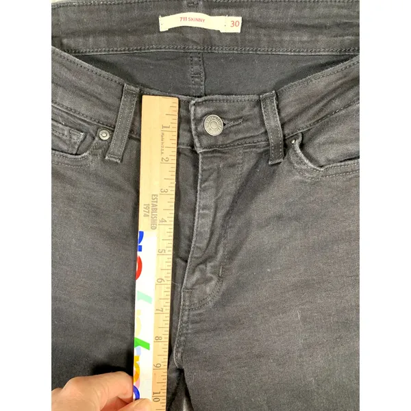 Levi's‎ Pants Womens Size 30 Skinny Stretch Black Denim Jeans Casual 711 - Image 12