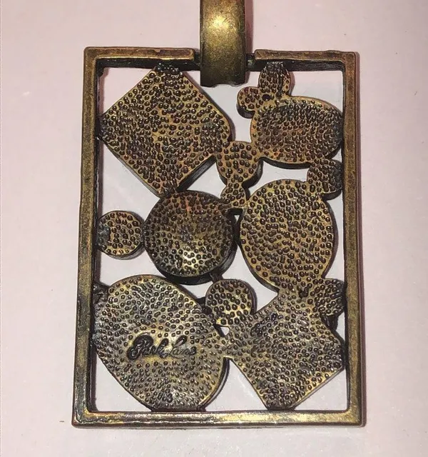 Park Lane Bronze & Amber Gemstone Rectangular Boho Pendant - Image 3