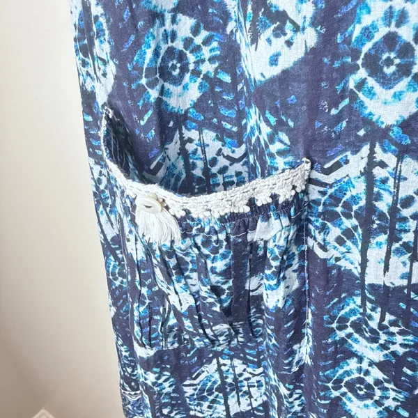 Naudic Small Sao Paulo Sleeveless Maxi Dress Cotton Tie-Dye Print‎ Boho Resort - Image 3