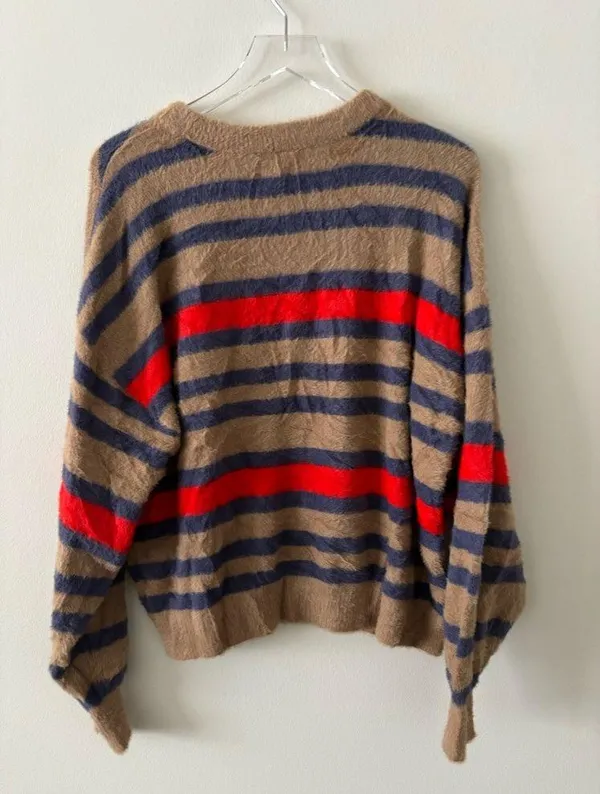 Aerie Striped Fuzzy Sweater Size Small - Image 3
