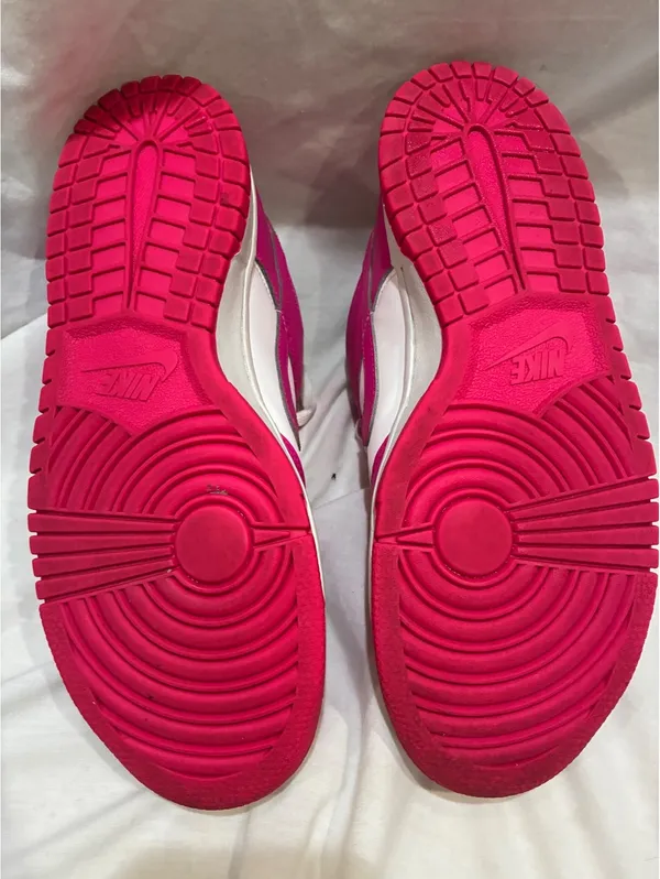 Nike Dunk Low GS Laser Fuchsia Pink White Barbie FB9109-102 Sneakers Size 7Y - Image 4