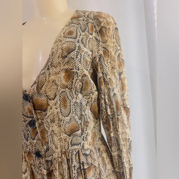 Zara snake print dress size medium has pockets NWT - Image 6