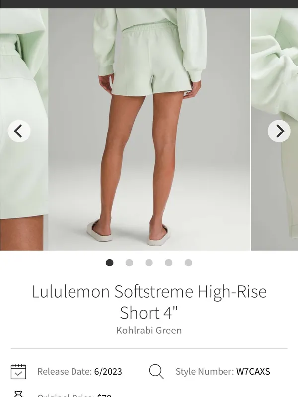Lululemon Softstreme High-Rise Short 4” in Kohlrabi Green 🍈 - Image 2