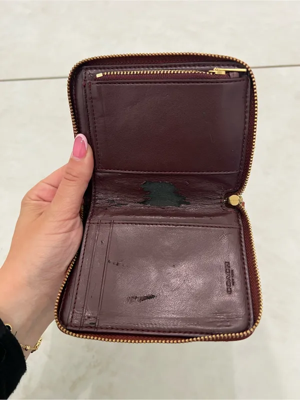 Coach Brown Logo With Patches Leather Small Zip Around Wallet - Image 3