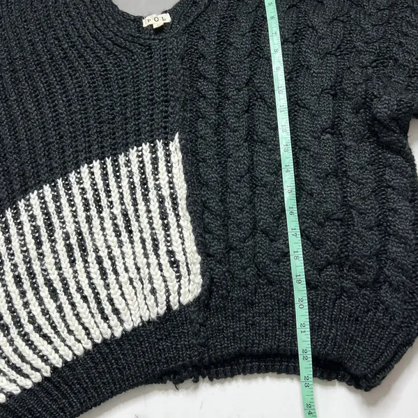 POL Black Chunky Knit Sweater Size Small Wool Blend Oversized Pullover - Image 8