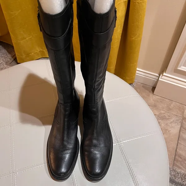 Gabor Black Leather Riding‎ Boots Buckle Detail Rubber Sole MRSP $235-Size 6.5 - Image 2