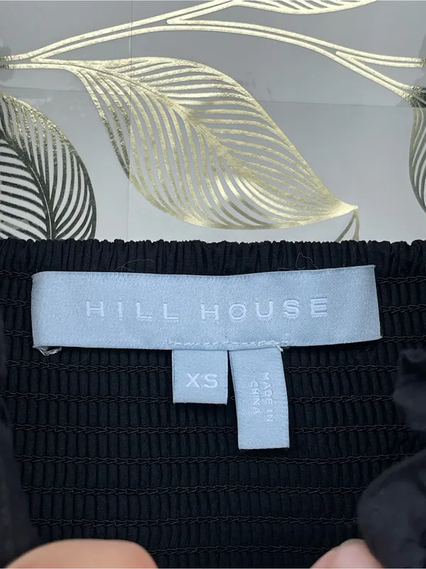 Hill House Black Smocked Mini Dress XS Cotton Whimsigoth Cottagecore - Image 11