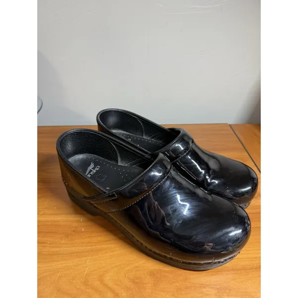 Dansko Professional Leather Clogs Black Patent Womens 43 Career Non Slip‎ - Image 5