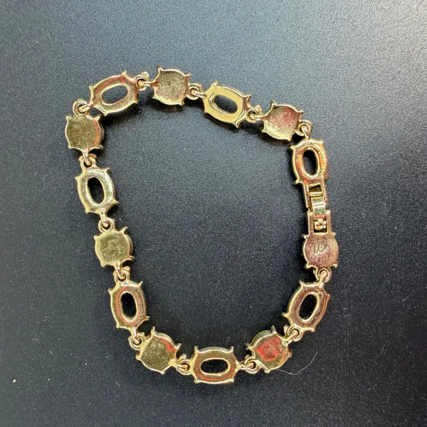 Lauren Conrad‎ Jewelry Set Bracelet Hoop Earrings Green Gold Tone Statement Pavé - Image 7