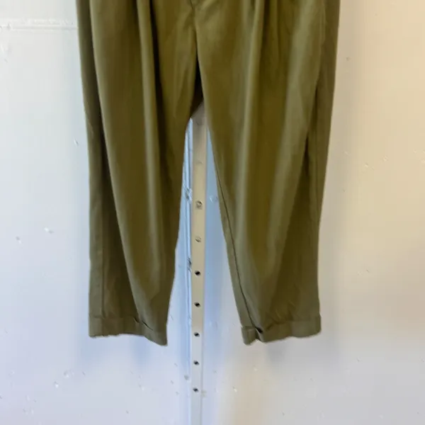 Mable Olive Green Asymmetrical Button Pleated Tapered Pants MP6040 Small Utility - Image 4