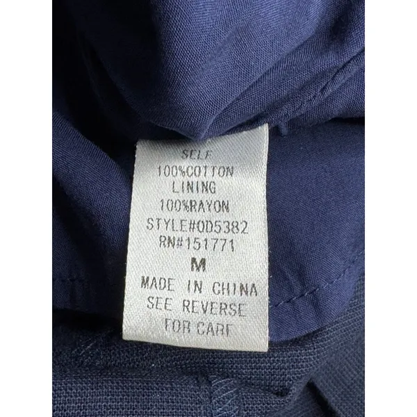 Le Lis Navy and White Pinstripe V-Neck Sheath Column Dress‎ Size Medium Business - Image 7