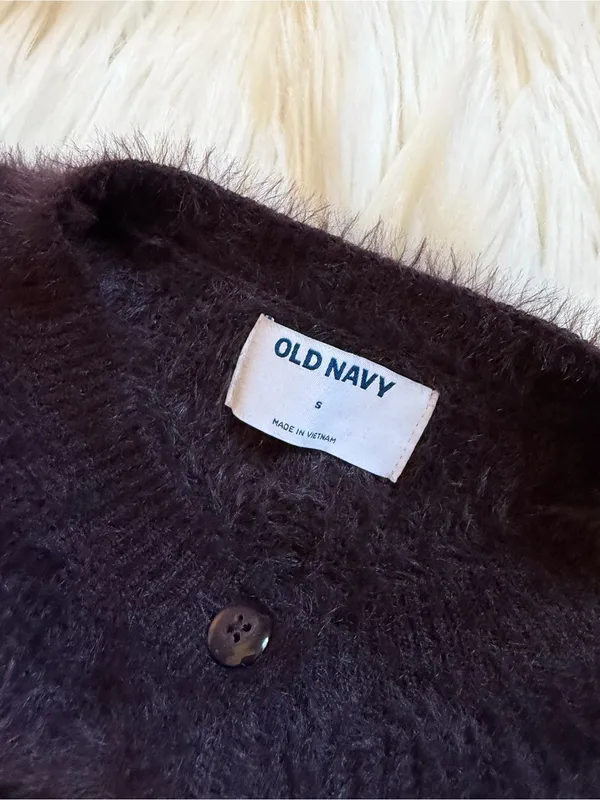 Old Navy eyelash crop cardigan sweater Purple - Image 6