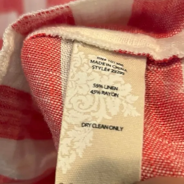 Soft Surroundings Red And White Stripe Cold‎ Shoulder Tunic/Dress Size Medium - Image 7