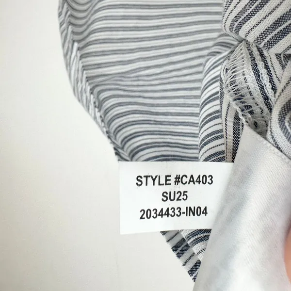 J.Crew Striped Flutter Sleeve Top Blouse Cotton White Blue Preppy Medium NWT - Image 7