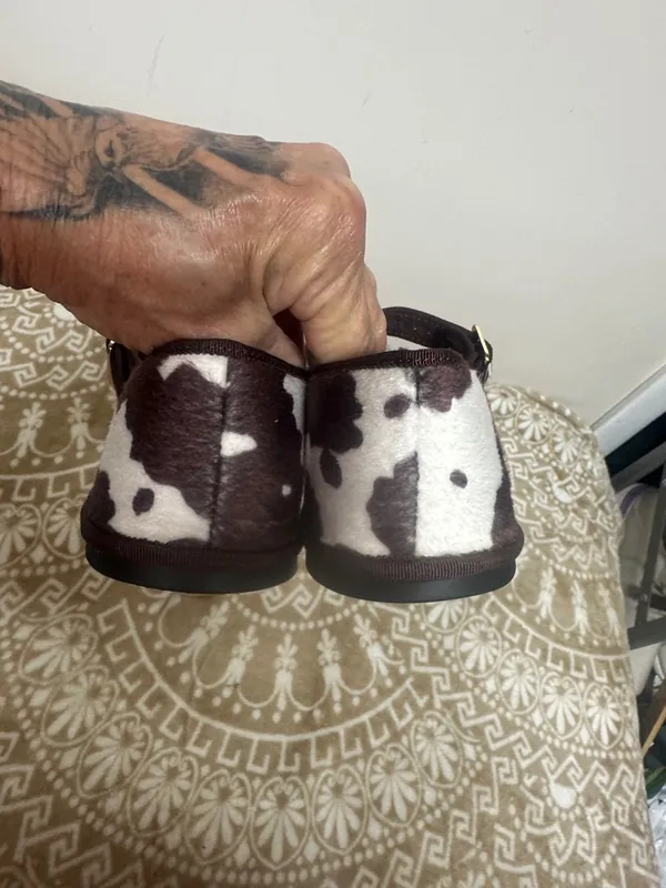 Universal Threads Brown and White Cowprint Mary Jane Flats - Image 8