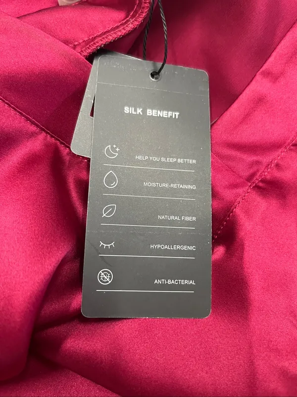 Women's 100% silk SilkSilky Satin A-Line Dress in Deep Magenta size L - Image 4
