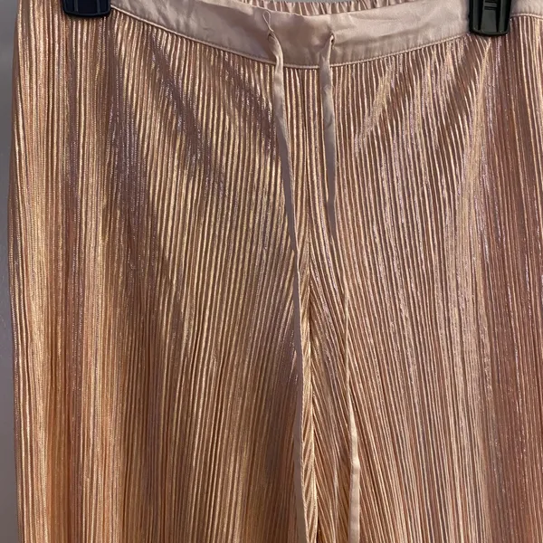 Victoria’s Secret Womens Rose Gold Pleated Sleep Lounge Pants S Small Glitter - Image 2