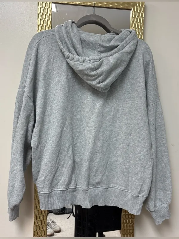 American Eagle Light Gray Hoodie with White Label - Image 2