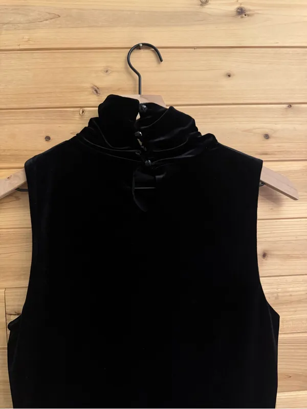 Lauren Ralph Lauren Medium Sleeveless Velvet Cowlneck Turtleneck Blouse Top - Image 5