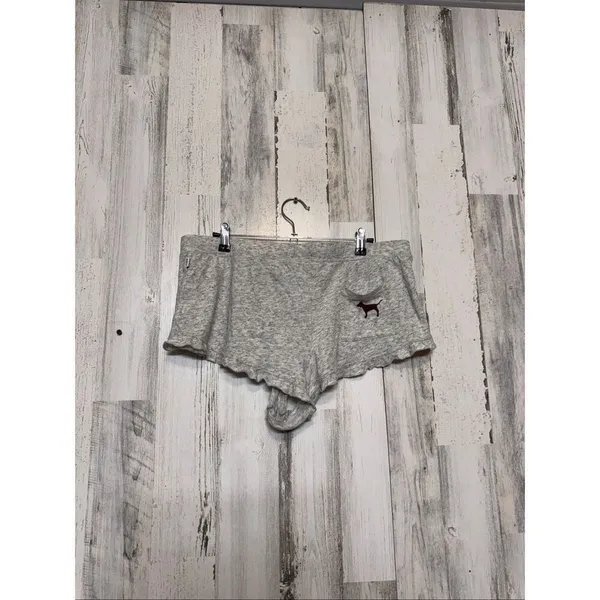 Victoria’s Secret PINK Sleep Shorts Women’s Large Gray Ruffle Hem Lounge Pajama - Image 4