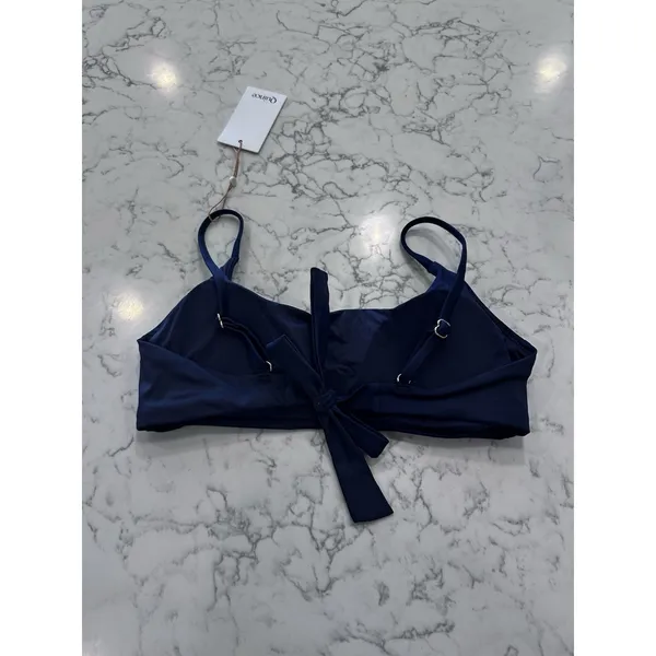 NWT Quince Deep Navy Italian Scoop Neck Bikini Top Size Medium - Image 4