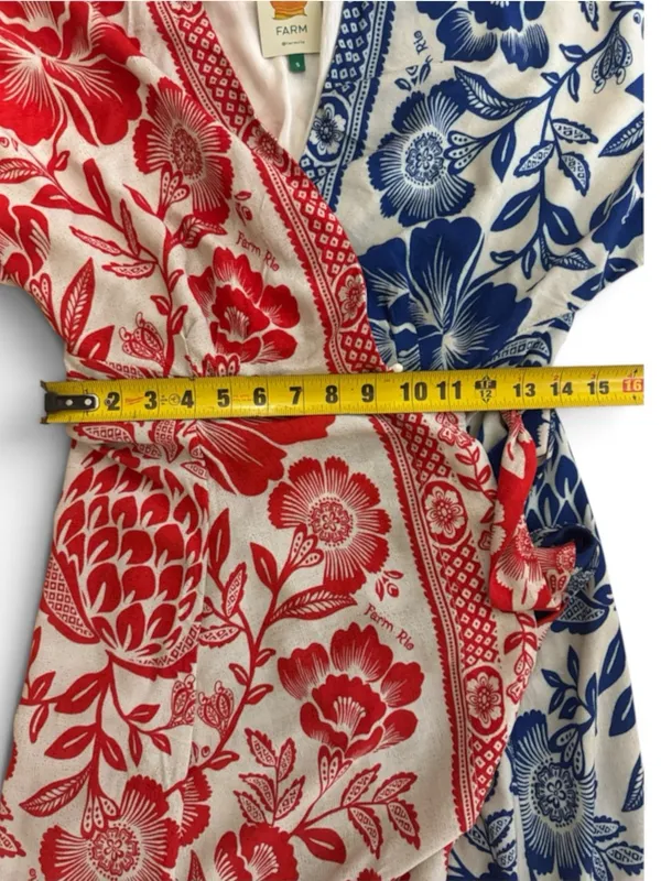 Farm Rio 100% Rayon Mixed Pineapple Garden Wrap Dress Size small - Image 16