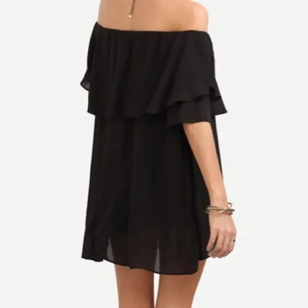 ✨Black Off The Shoulder Dip Hem Blouse✨ Black Size M - Image 5