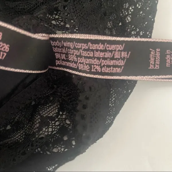 Victoria's Secret VS Black Lace Floral Bralette T Back Razorback Small - Image 4