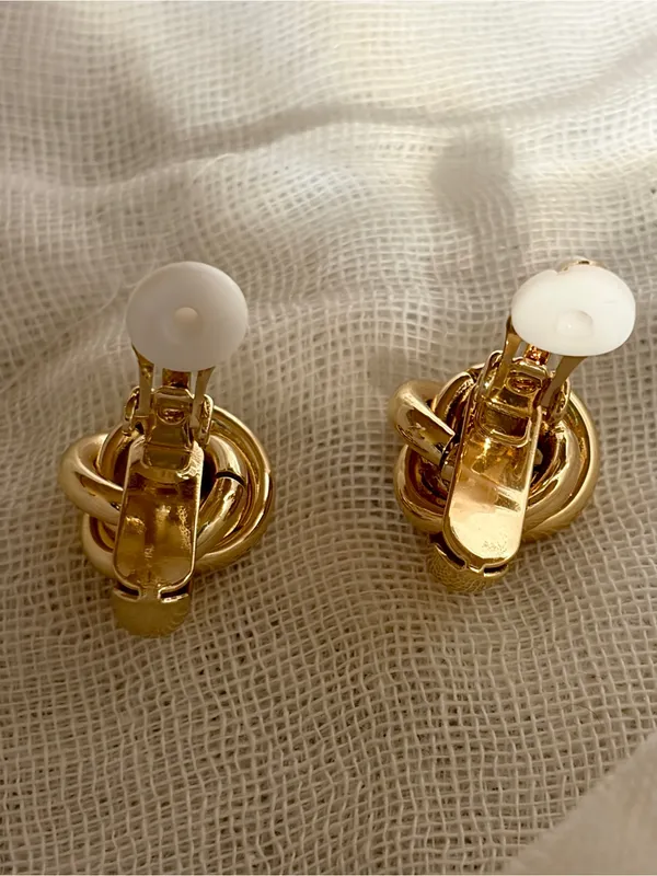 New Gold-Filled Twisted Knot Trendy Studs Earrings - Image 3